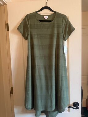 LuLaRoe Olive Green High-Low Short Sleeve Dress